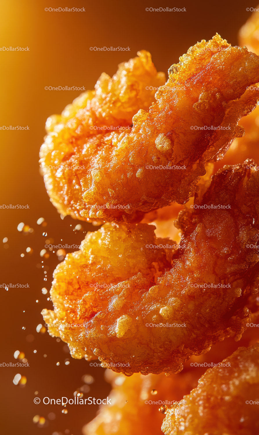 Close-Up of Crispy Golden Chicken Wings with Crunchy Coating
