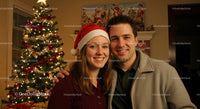 Couple Smiling Together by Festive Christmas Tree