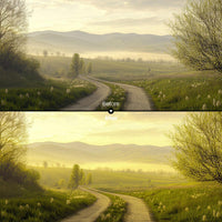Before and after Golden Morning LUT Pack effect