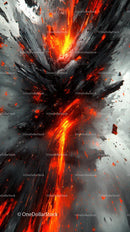 Dynamic Eruption of Volcano with flowing Lava and Smoke