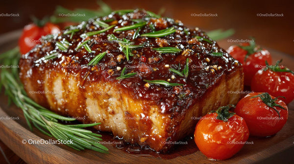 Juicy Glazed Steak with Cherry Tomatoes and Fresh Herbs