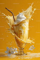 Orange Juice with Whipped Cream and Splash Effect