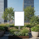 Blank Advertising Board on Urban Green Rooftop Garden