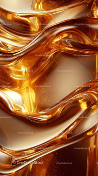 Abstract Flowing Gold Liquid with Metallic Texture