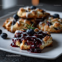 Delicious Blueberry Pastry with Fresh Blueberries and Berry Glaze