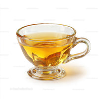Elegant Clear Glass Tea Cup with Amber Liquid for Refreshing Drinks