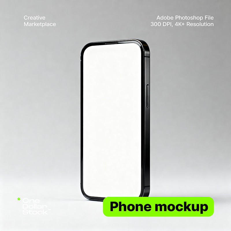 editable PSD mockup for Standing phone