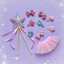 Glittery Fairy Wand and Pink Tutu with Hair Clips