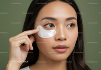 Young Woman Applying Eye Mask for Skincare Beauty