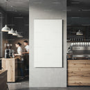 Blank poster in modern cozy coffee shop interior