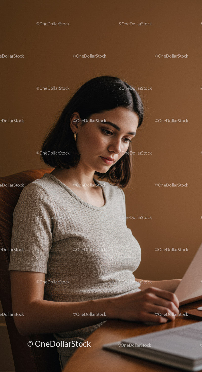Young Woman Reading Book in Cozy Indoor Home Setting