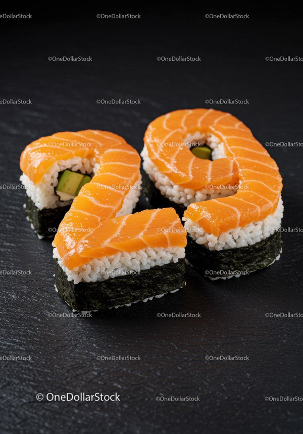 Rolki sushi w kształcie liczby dwadzieścia dziewięć