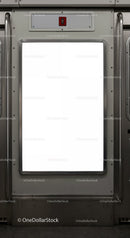 Blank Vertical Advertising Poster Inside Subway Train
