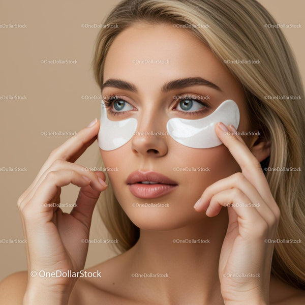 Woman Applying Under Eye Patches for Revitalized Skin