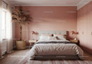 Stylish Cozy Bedroom with Pink Accent Wall and Indoor Plant