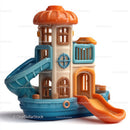 Colorful Plastic Playground Set with Slides for Kids Outdoor Play
