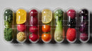 Colorful Assorted Fresh Fruit and Vegetable Skewer with Cherry Tomatoes