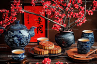 Elegant Asian Tea Set with Cherry Blossom Decor for Celebrations