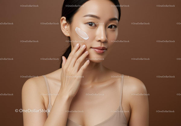 Young Woman Applying Face Cream for Skincare Routine