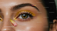 Glamorous Eye Makeup with Floral Petal Accent