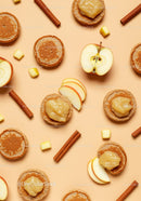 Mini Pancakes with Apple Sauce and Cinnamon Sticks