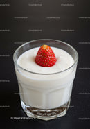 Fresh Strawberry Nestled in Creamy Yogurt Glass
