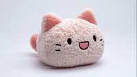 Cute Plush Cat Toy with Large Black Eyes and Pink Nose