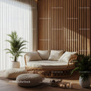 Cozy rattan lounge with natural light and plants
