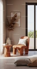Cozy corner with modern chair and natural decor