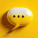 Modern Speech Bubble with Yellow Buttons on Bright Yellow Background