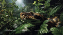 Close-up of a Camouflaging Snake in Dense Jungle Vegetation
