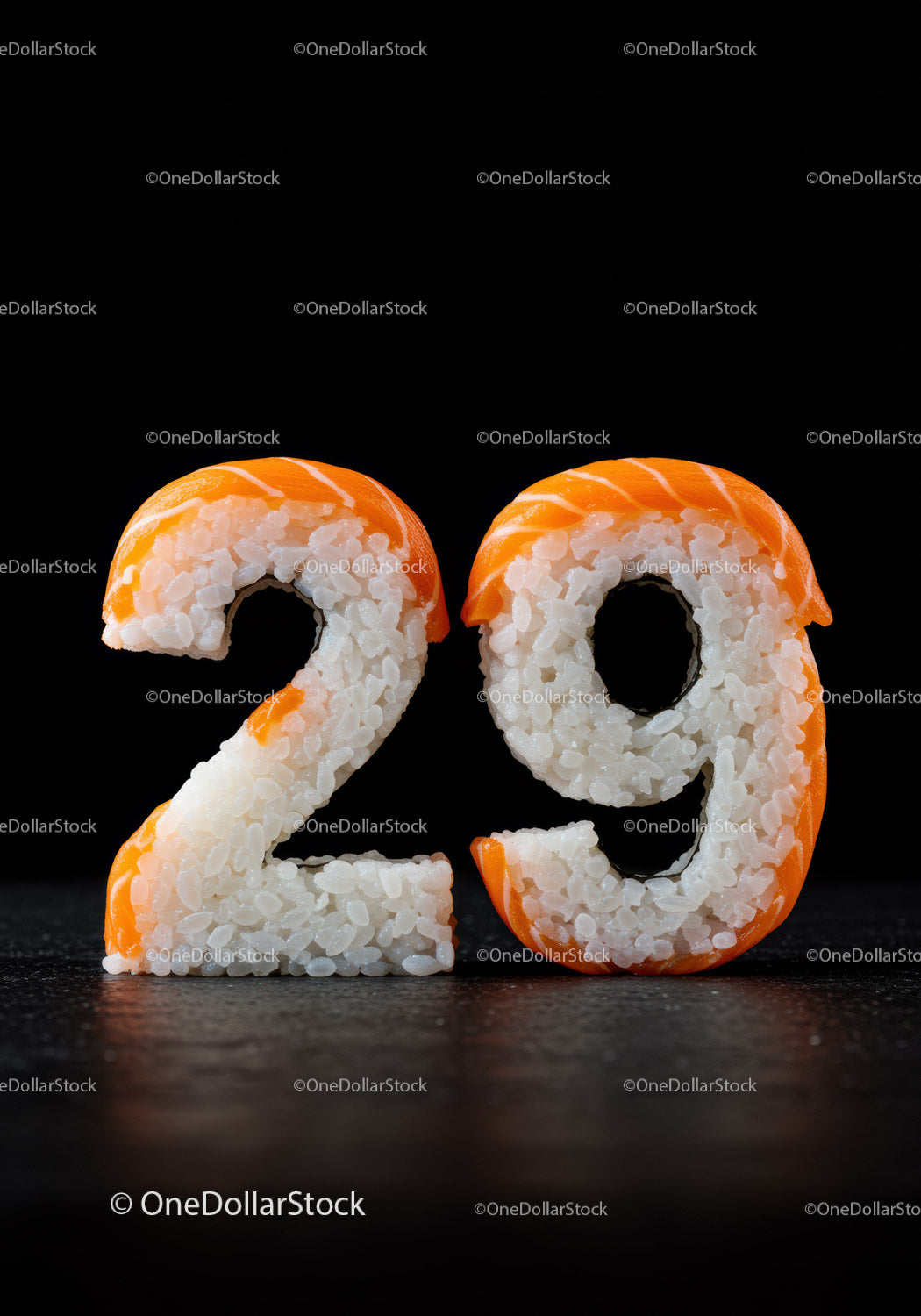 Numer 29 ze świeżego ryżu sushi i łososia