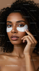 Close-up of a Woman Applying Eye Patches for Skincare Treatment