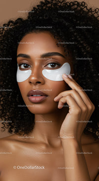Close-up of a Woman Applying Eye Patches for Skincare Treatment