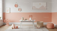 Cute Pink and White Children's Playroom with Toy Blocks and Wall Art