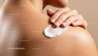 Applying Moisturizing Cream on Smooth Shoulder Skin