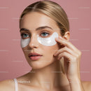 Young Woman Applying Under Eye Patches for Skin Rejuvenation