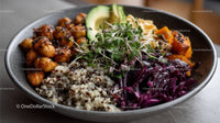 Colorful Vegan Salad with Quinoa and Roasted Chickpeas