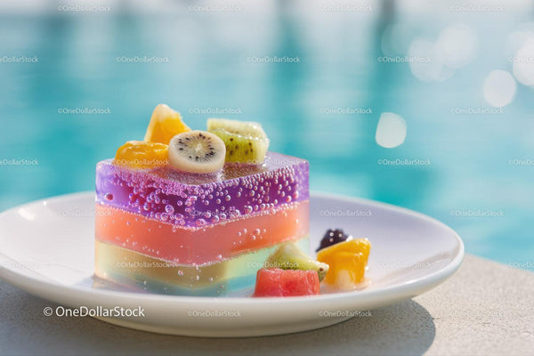 Colorful Tropical Fruit Topped Soap with Refreshing Summer Vibes