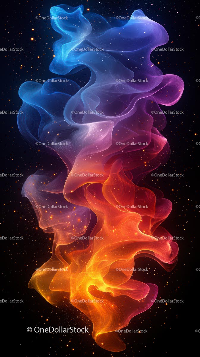 Vibrant Colorful Smoke Art with Cosmic Nebula Effect