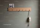 Modern Wooden Wall Coat Rack with Hooks and Hanging Bag