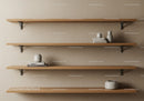 Minimalist Wooden Wall Shelves in Contemporary Home Interior