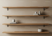 Minimalist Wooden Wall Shelves in Contemporary Home Interior