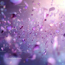 Purple and Pink Floating Music Notes in Dreamy Atmosphere