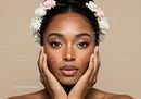 Portrait of a Beautiful Woman Wearing a Floral Headband