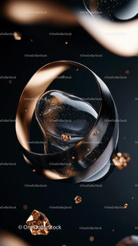 Close-up of Elegant Rose Gold Rings with Sparkling Accents
