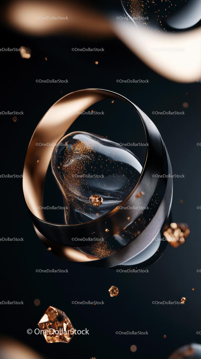 Close-up of Elegant Rose Gold Rings with Sparkling Accents