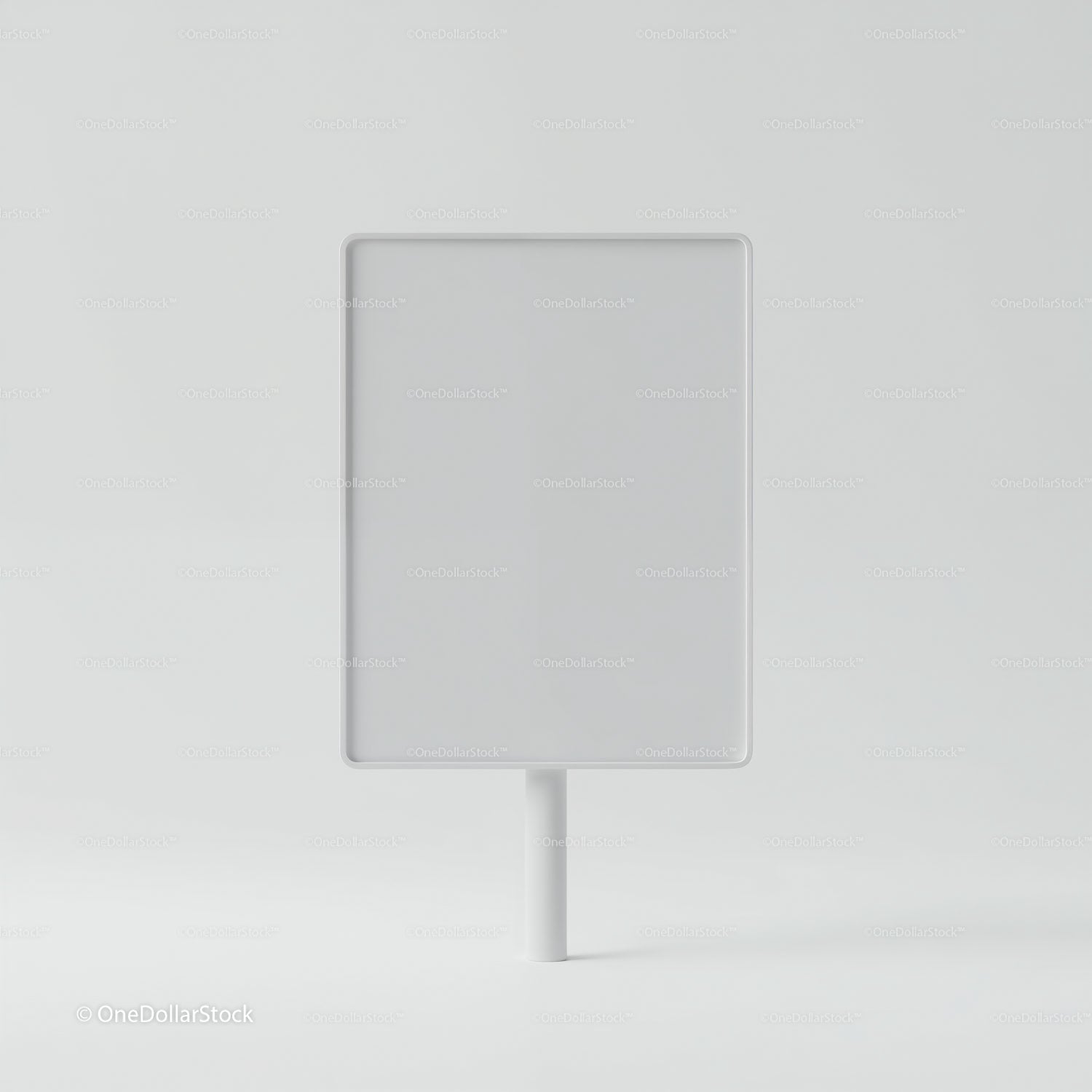 Minimalist blank signpost on white background