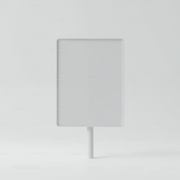 Minimalist blank signpost on white background JPG Mockup Image
