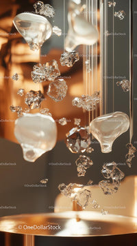 Elegant Modern Glass and Crystal Chandelier for Luxurious Interior
